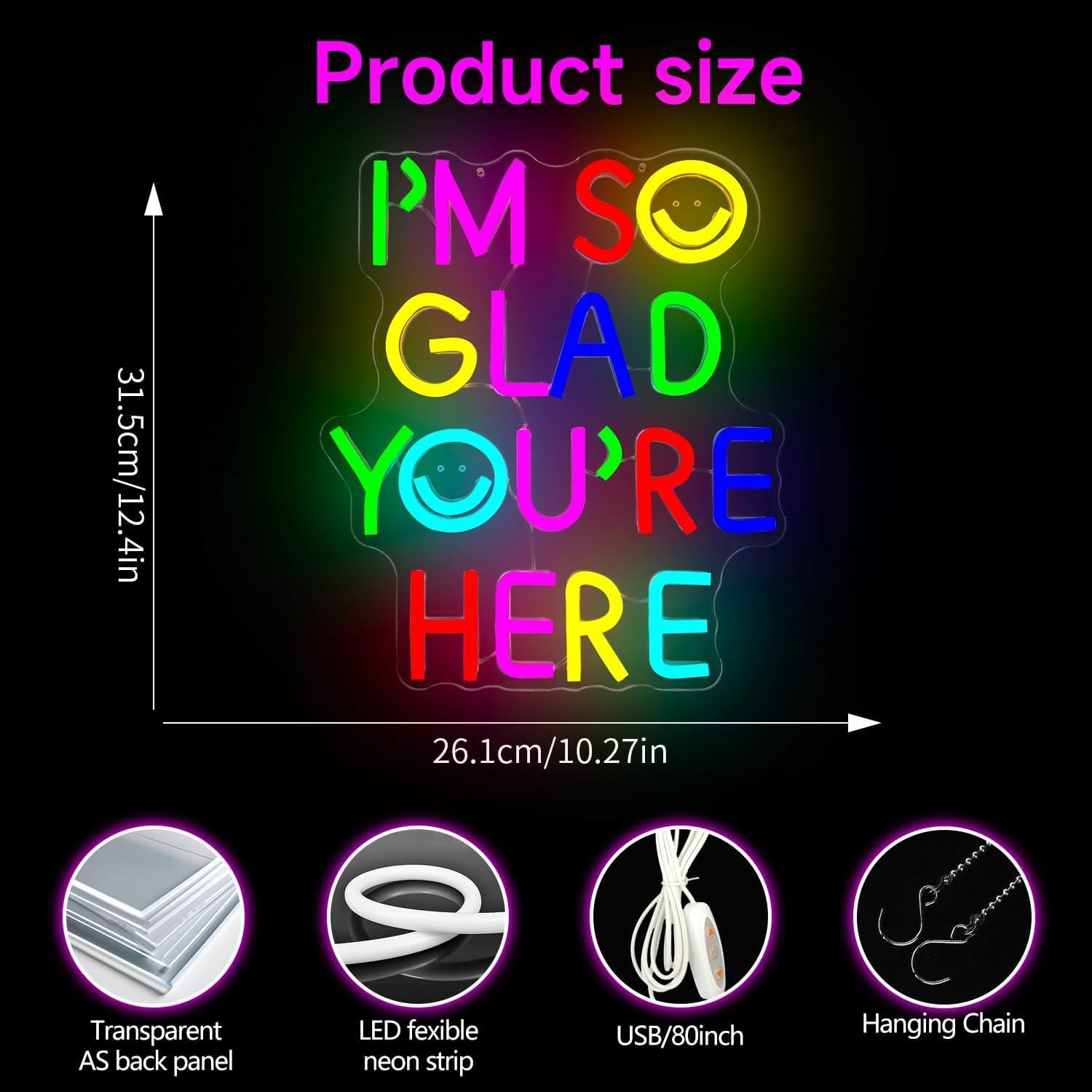 Letrero de Neón LED Regulable Dpaint 'Estoy Tan Feliz' 30x10 cm