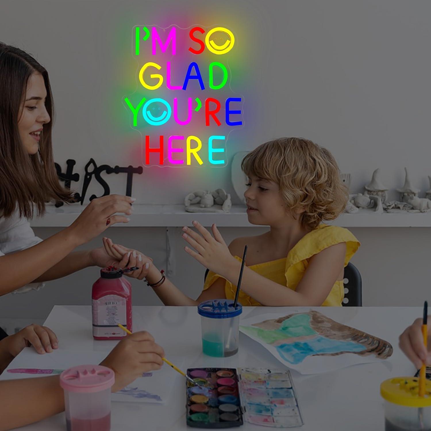 Letrero de Neón LED Regulable Dpaint 'Estoy Tan Feliz' 30x10 cm