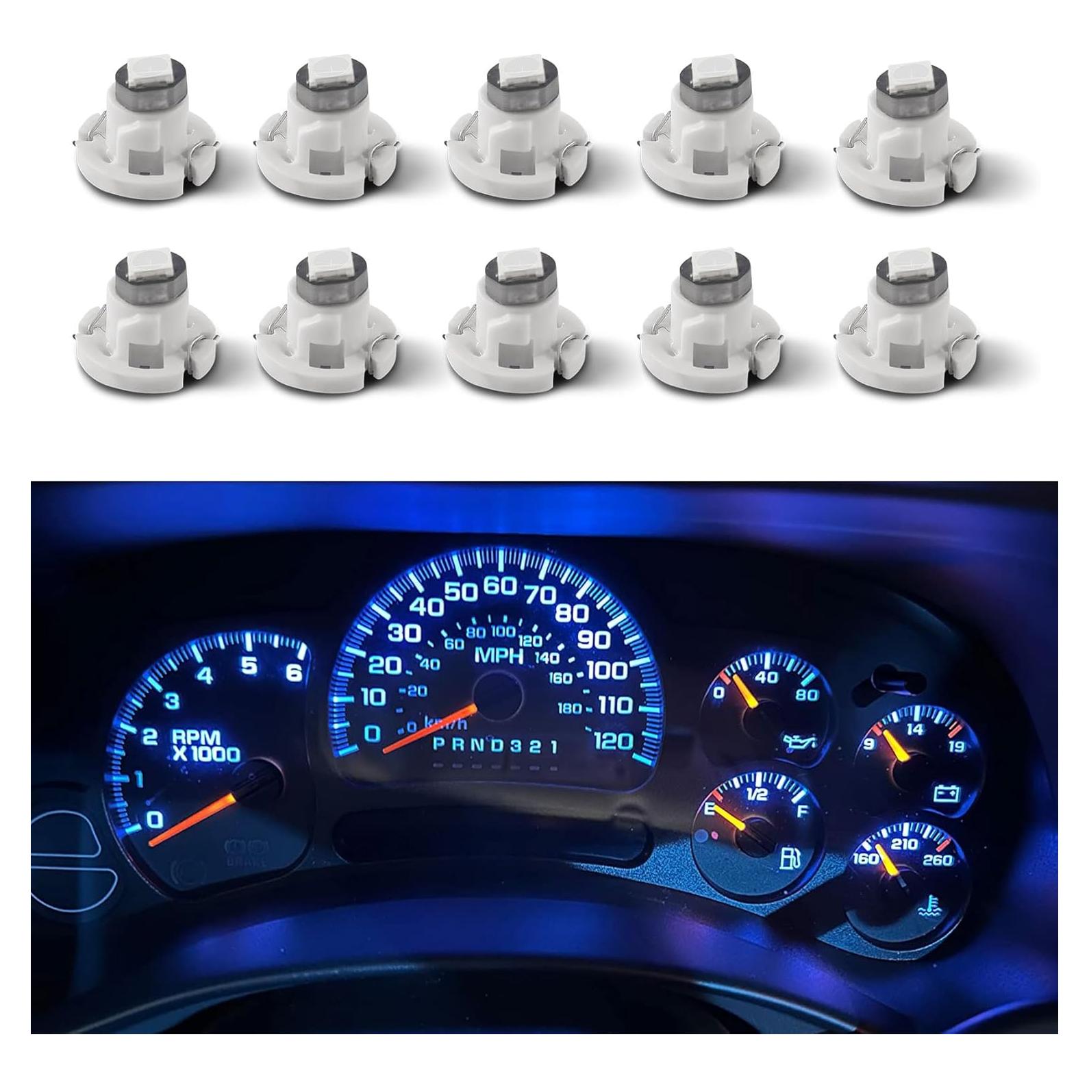 10 Bombillas LED T4.2 HQRNYP 10mm Azul para Tablero de Coche