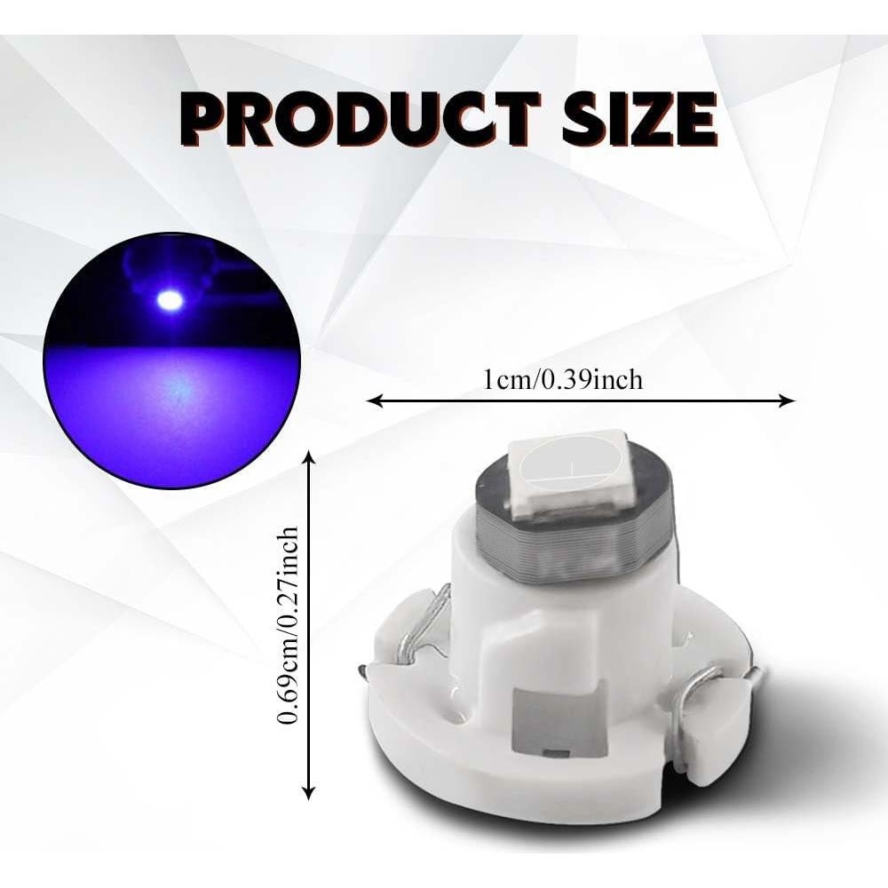 10 Bombillas LED T4.2 HQRNYP 10mm Azul para Tablero de Coche