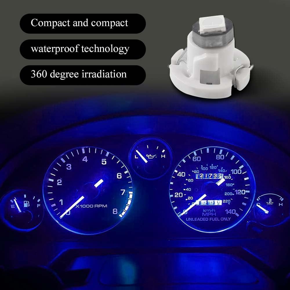 10 Bombillas LED T4.2 HQRNYP 10mm Azul para Tablero de Coche