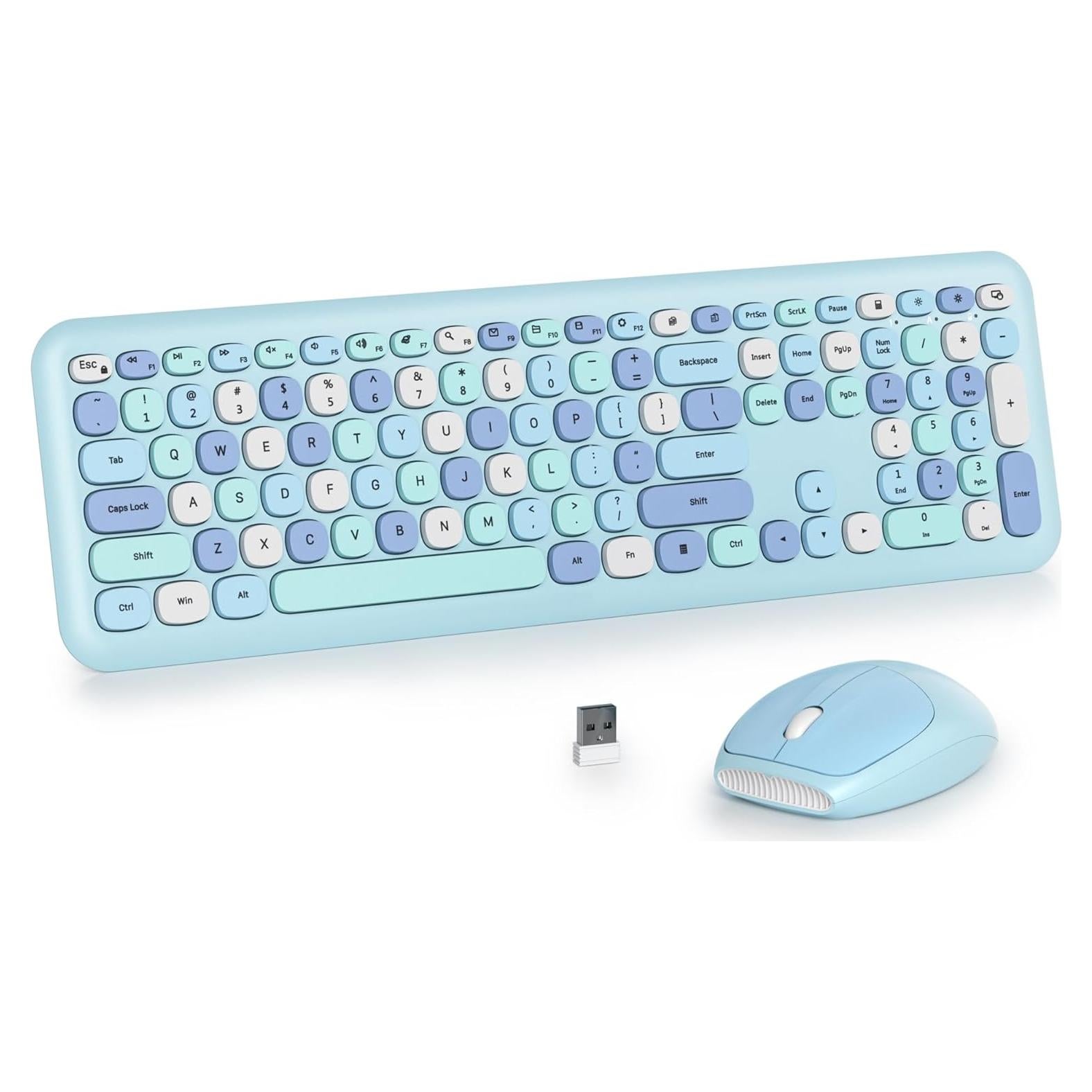Combo Teclado y Ratón Inalámbrico Retro SbocKeeb Azul 110 Teclas