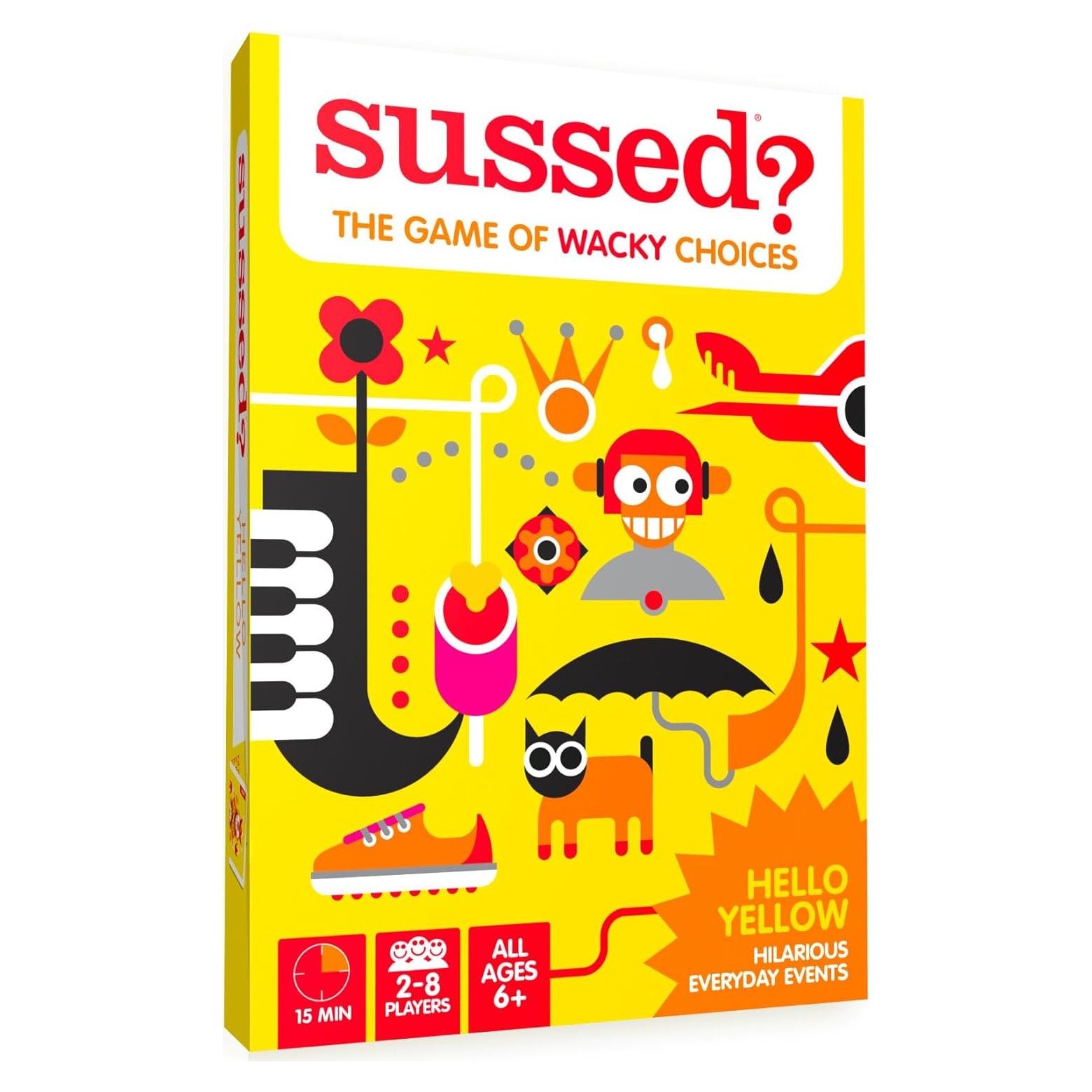 Juego de Cartas Sussed - ¿Qué Harías? - Amarillo - 110 Cartas