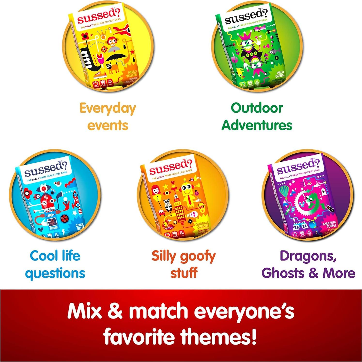 Juego de Cartas Sussed - ¿Qué Harías? - Amarillo - 110 Cartas