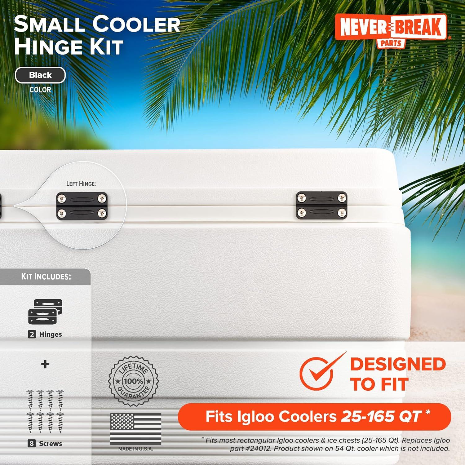 Bisagras NeverBreak para Nevera Igloo Negras - 2 Piezas