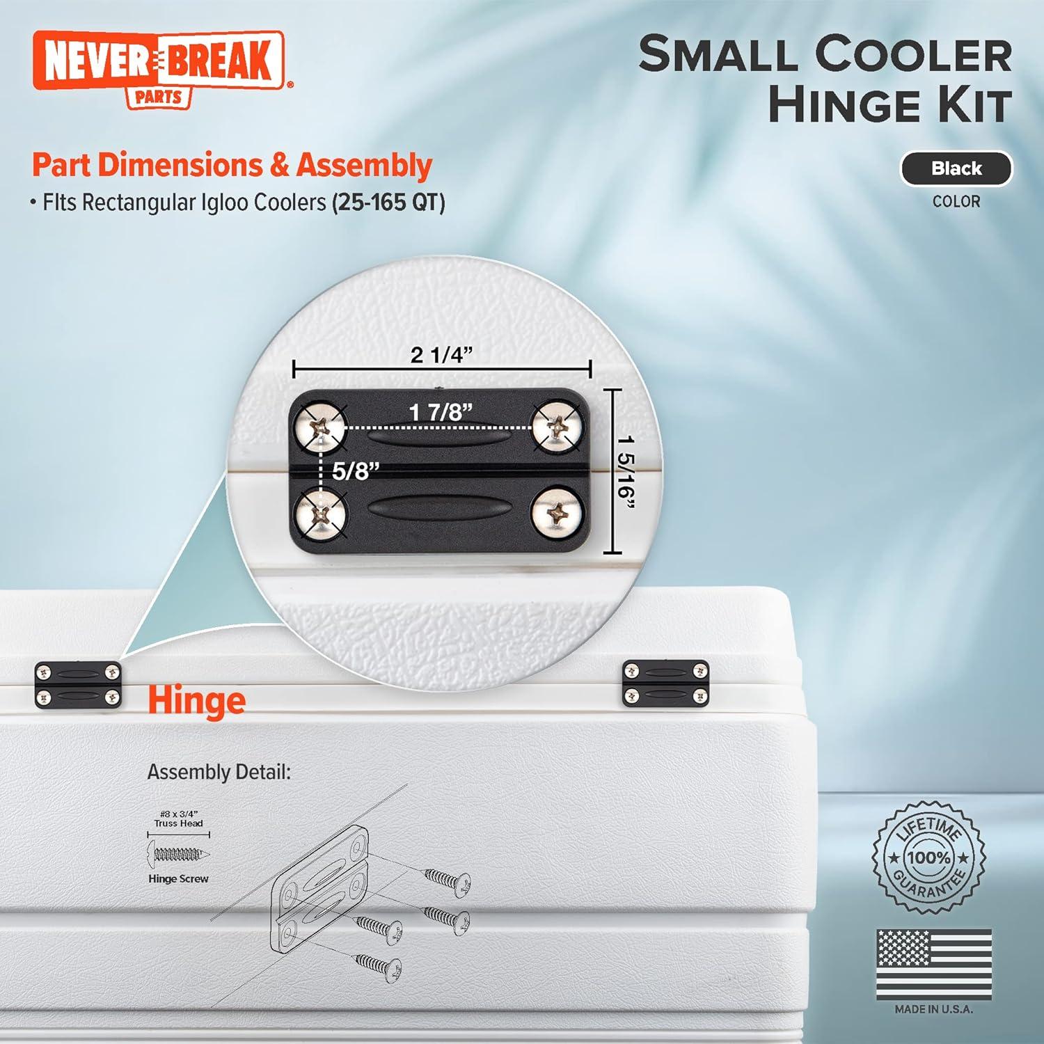 Bisagras NeverBreak para Nevera Igloo Negras - 2 Piezas