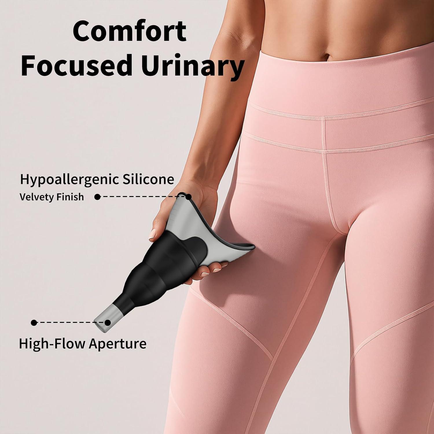 Orinal Femenino Portátil PFP - Silicona Reutilizable Negro