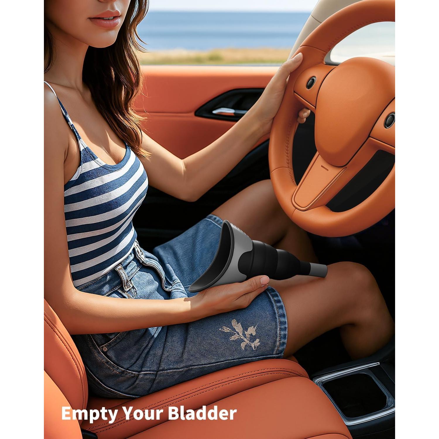 Orinal Femenino Portátil PFP - Silicona Reutilizable Negro