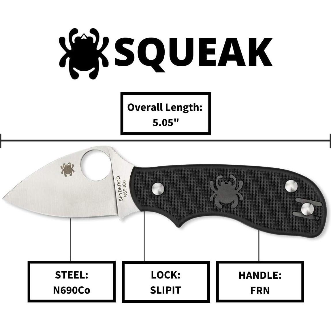 Cuchillo Plegable Spyderco Squeak 5.08 cm Acero Inoxidable