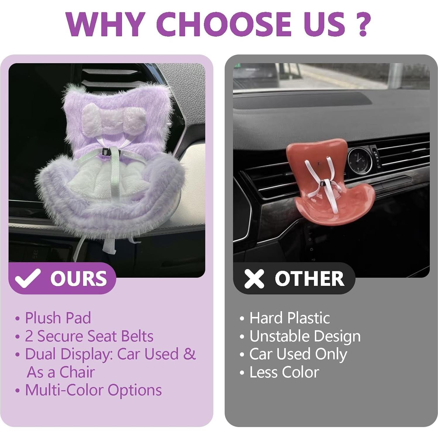 Asiento de Coche para Muñecas Ezcora Beige 7.62cm con Clip