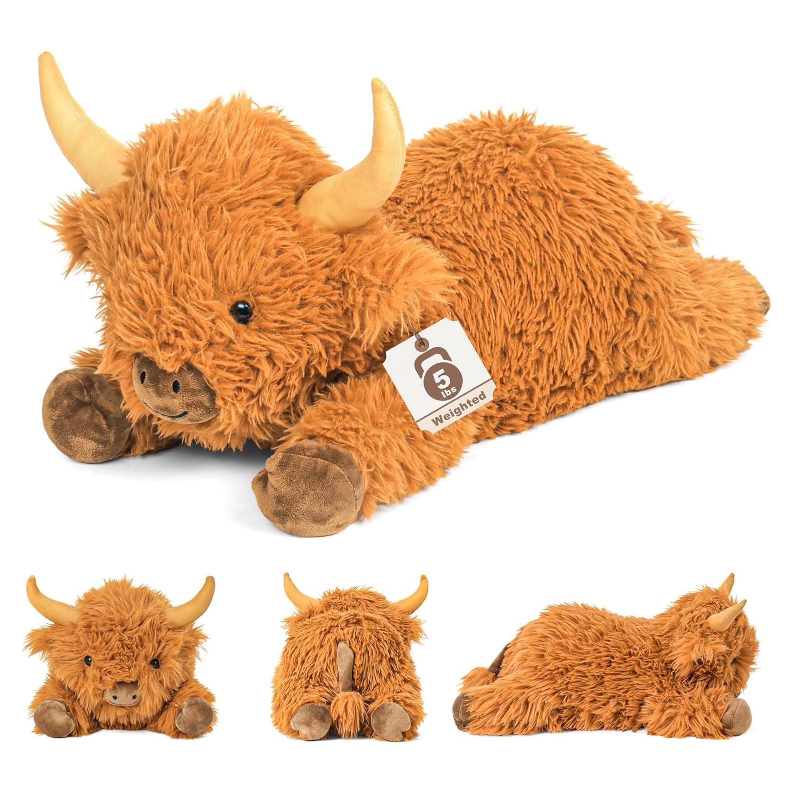 Vaca de las Tierras Altas Peluche con Peso 61 cm E-Tech