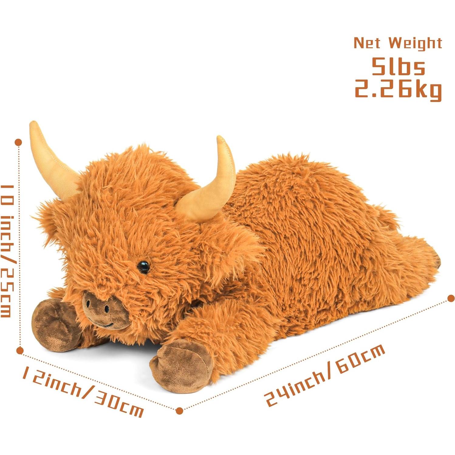 Vaca de las Tierras Altas Peluche con Peso 61 cm E-Tech
