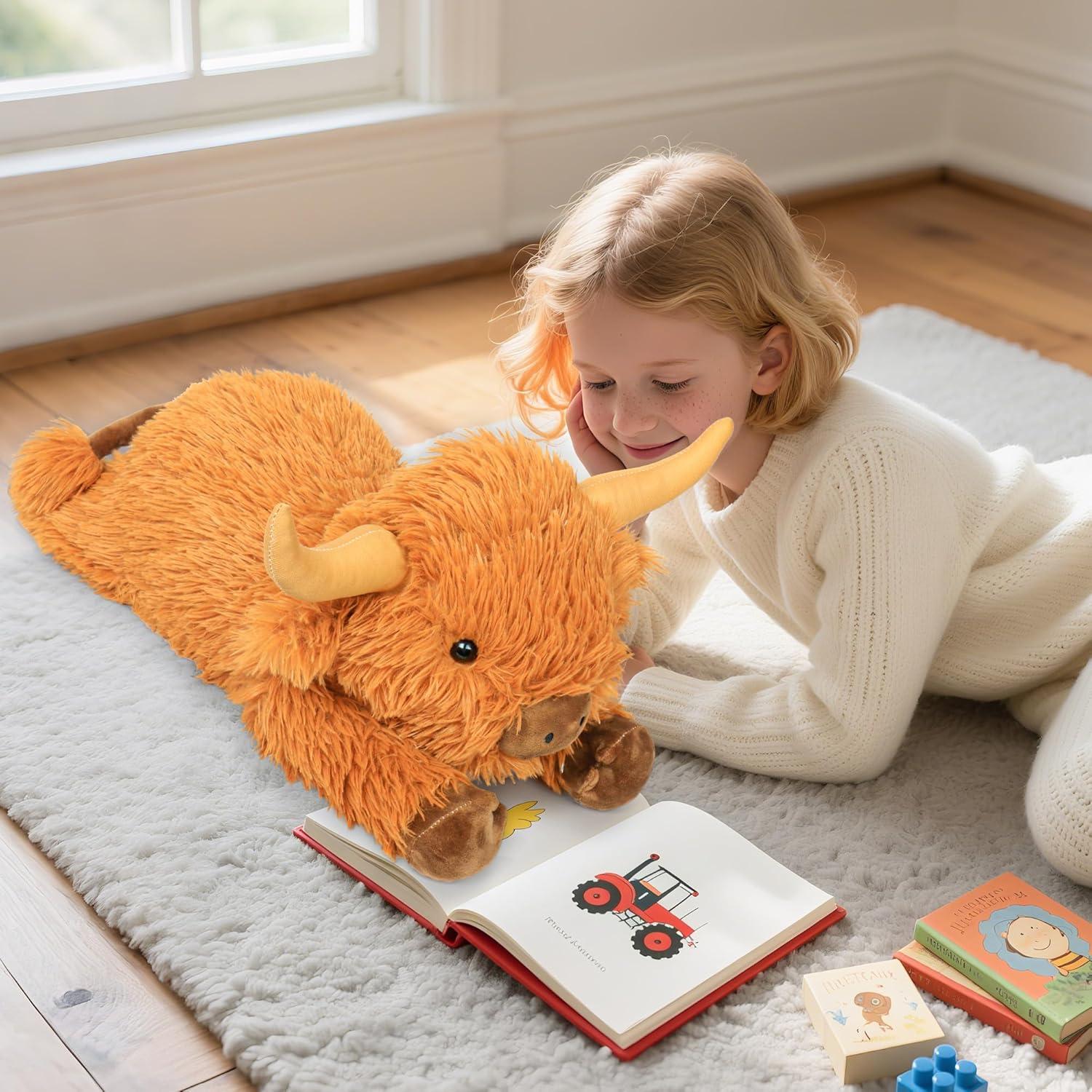 Vaca de las Tierras Altas Peluche con Peso 61 cm E-Tech