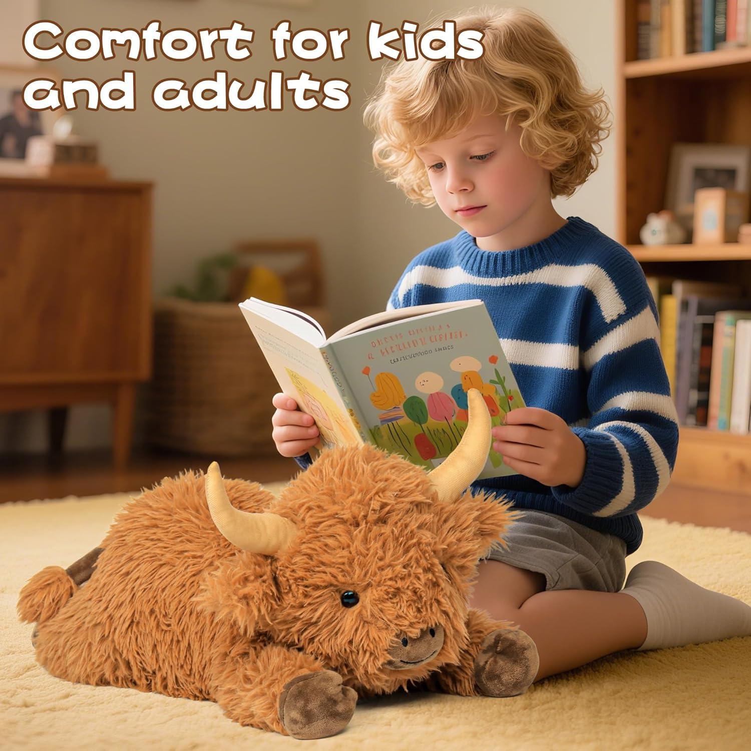 Vaca de las Tierras Altas Peluche con Peso 61 cm E-Tech