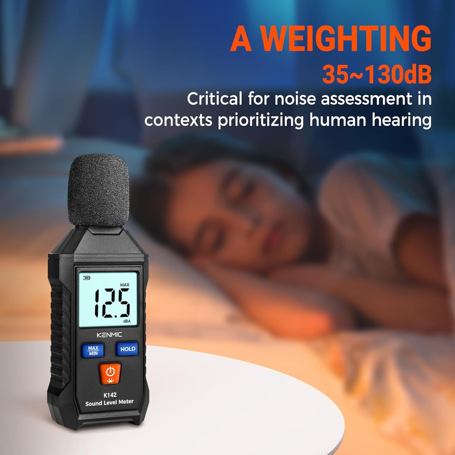 Medidor de Decibelios Digital KENMIC K142 - Rango 35-130 dB