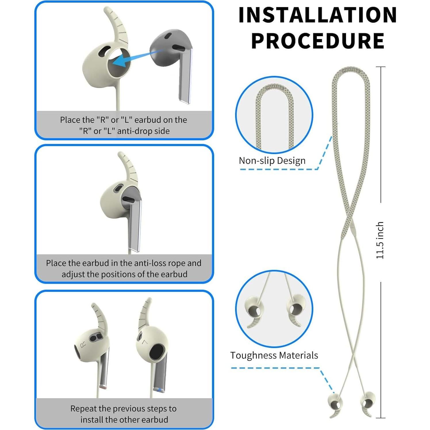 Correa Antipérdida de Silicona para Galaxy Buds 3 - Albaricoque