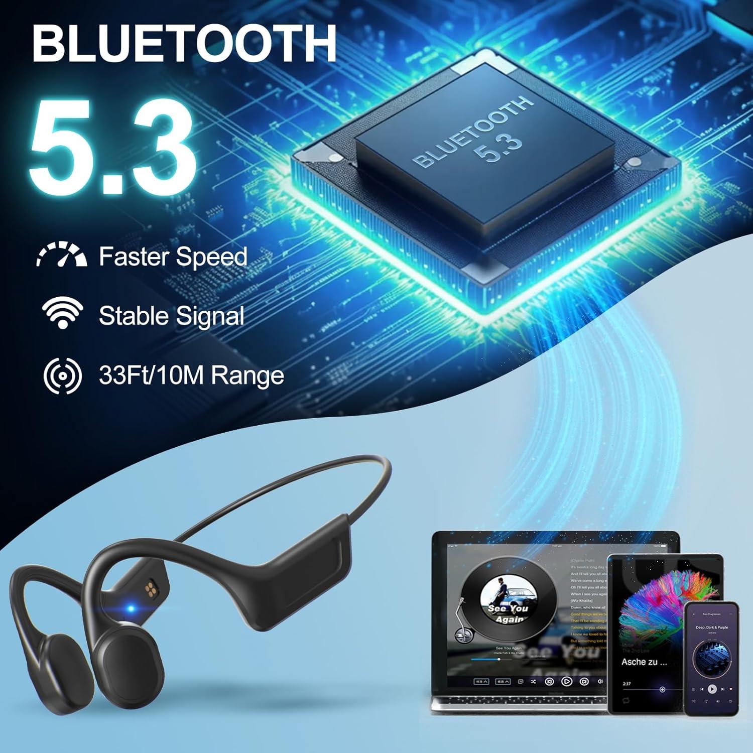 Auriculares de Conducción Ósea Bluetooth 5.3 IP68 SilisoundTek