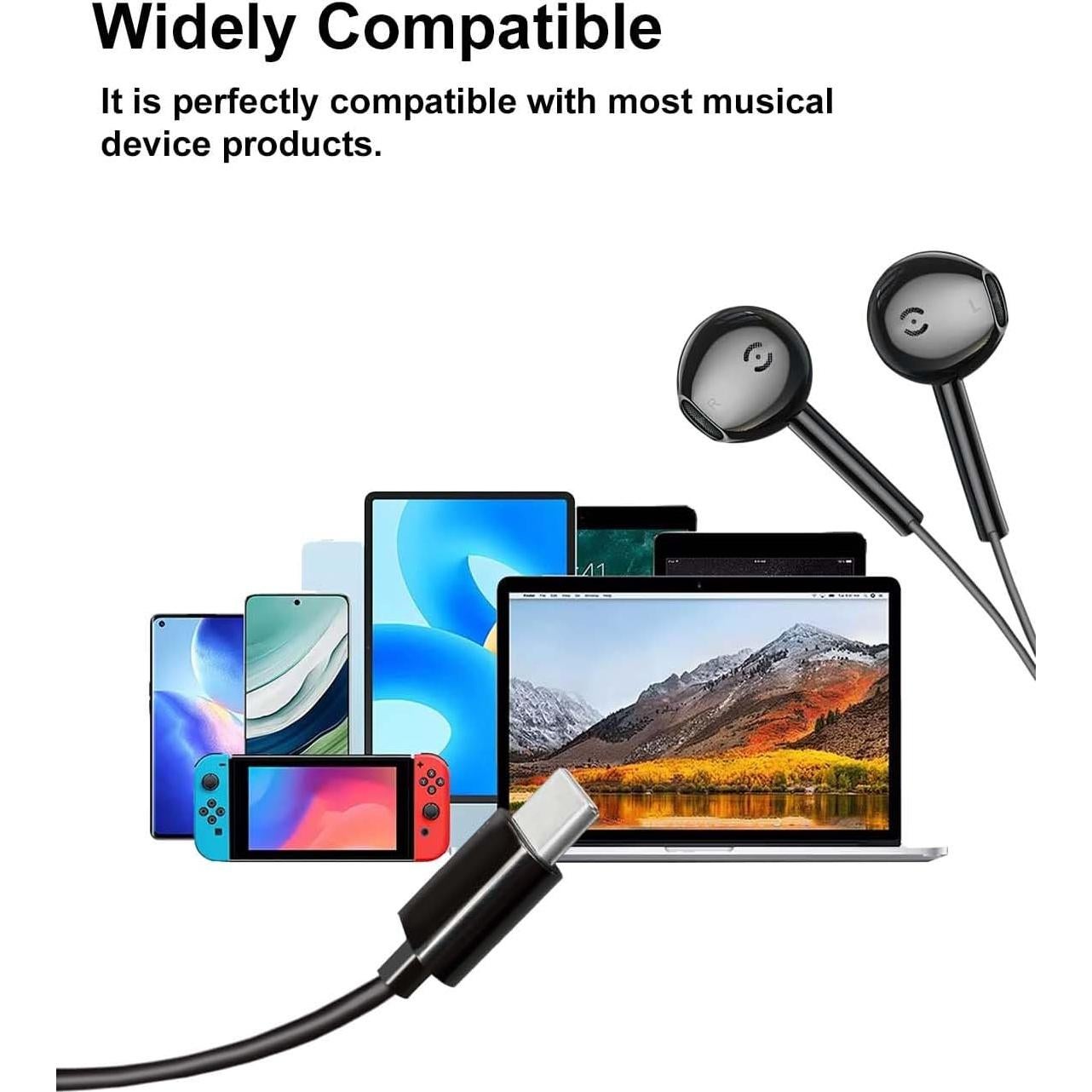 Auriculares USB C MAS CARNEY TH7 In Ear con Micrófono - Compatibles iPhone, Samsung, Google