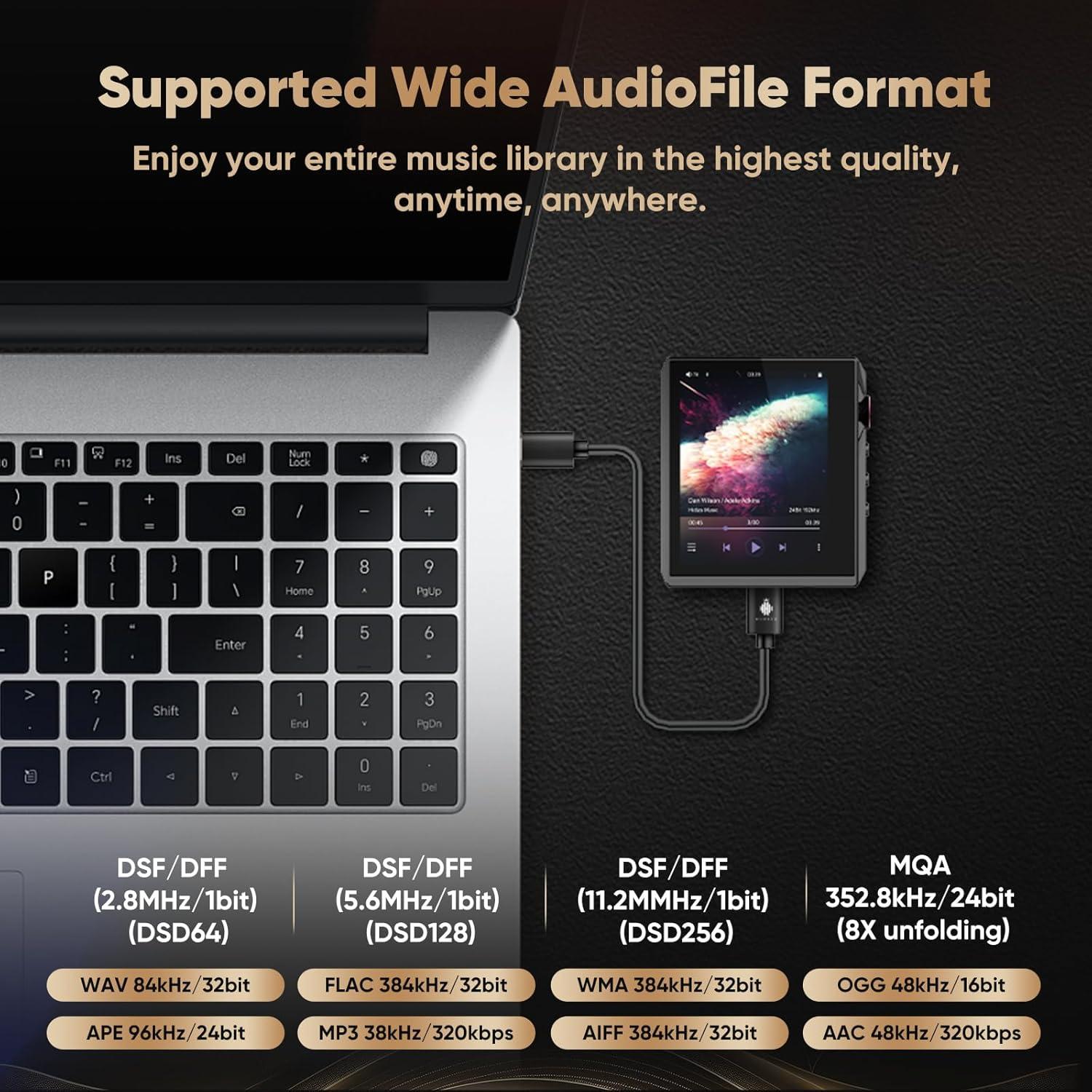 Reproductor MP3 Hidizs AP80 Pro-X Bluetooth DSD256 72g