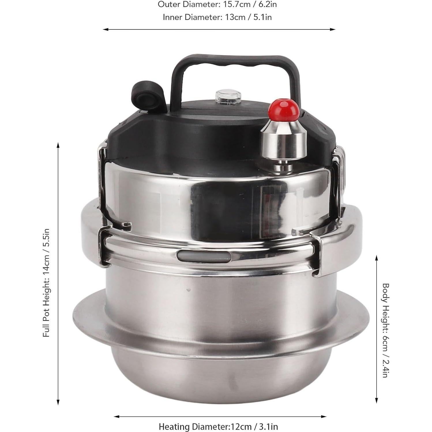 Olla a Presión 0.8L Acero Inoxidable Genérico para Gas e Inducción