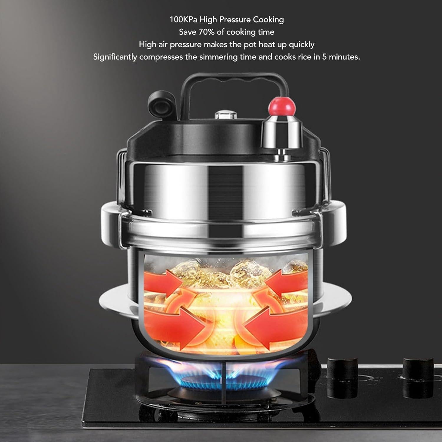 Olla a Presión 0.8L Acero Inoxidable Genérico para Gas e Inducción