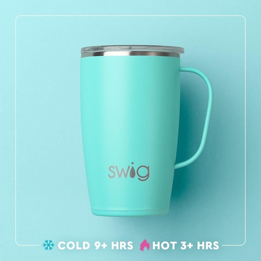Taza de Viaje 18oz Swig Life Aqua Aislada con Asa y Tapa