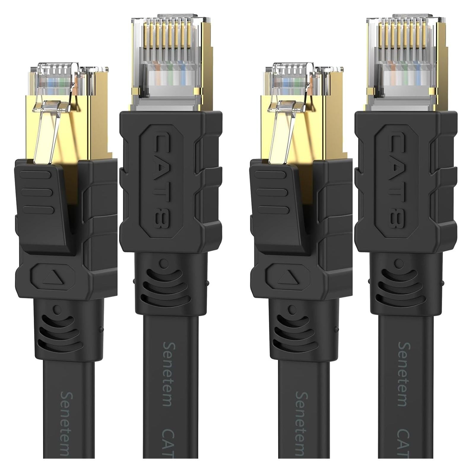 Cable Ethernet Cat 8 Senetem 0.91m 2 Paquete Alta Velocidad