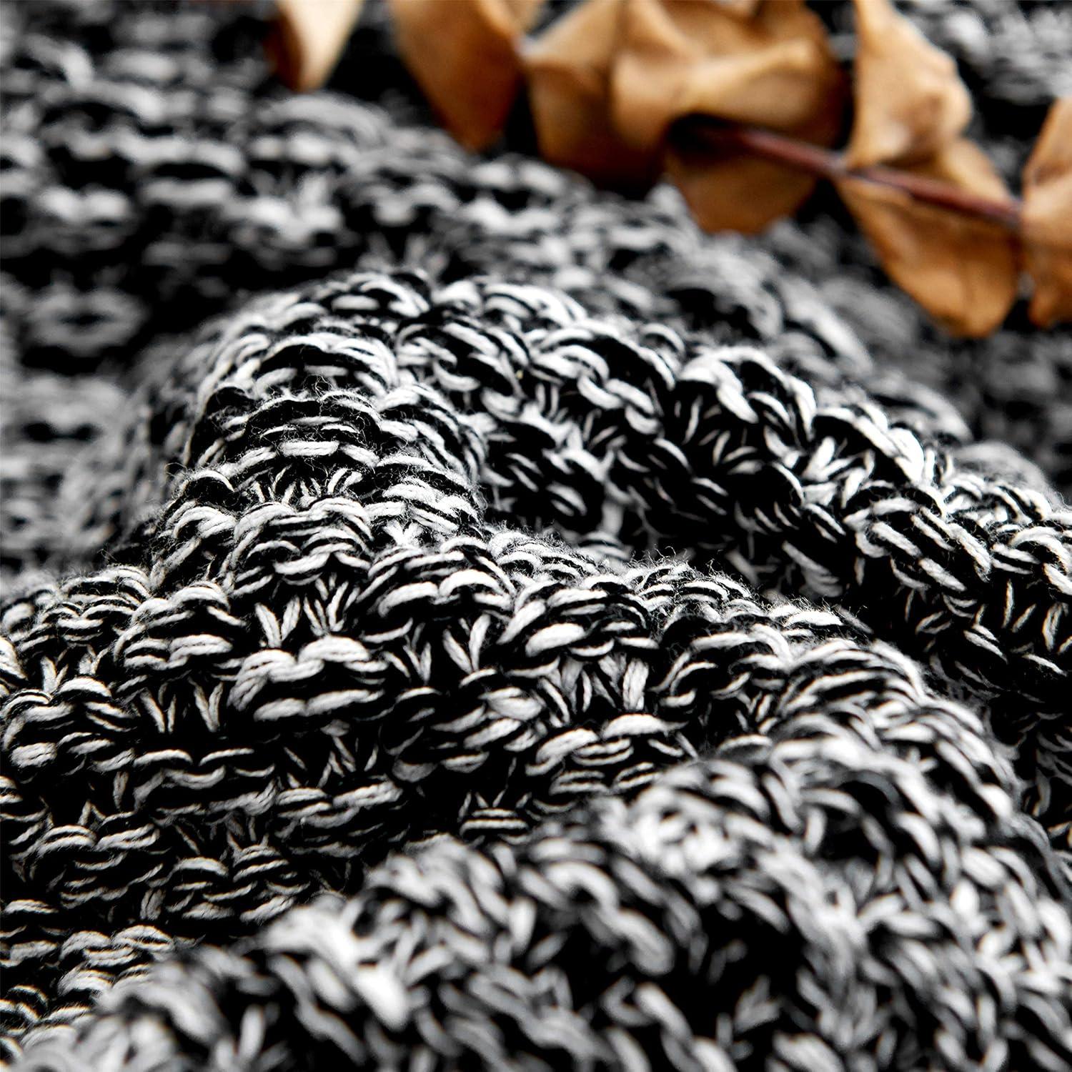 Manta de punto negra Longhui 129x160 cm 100% algodón