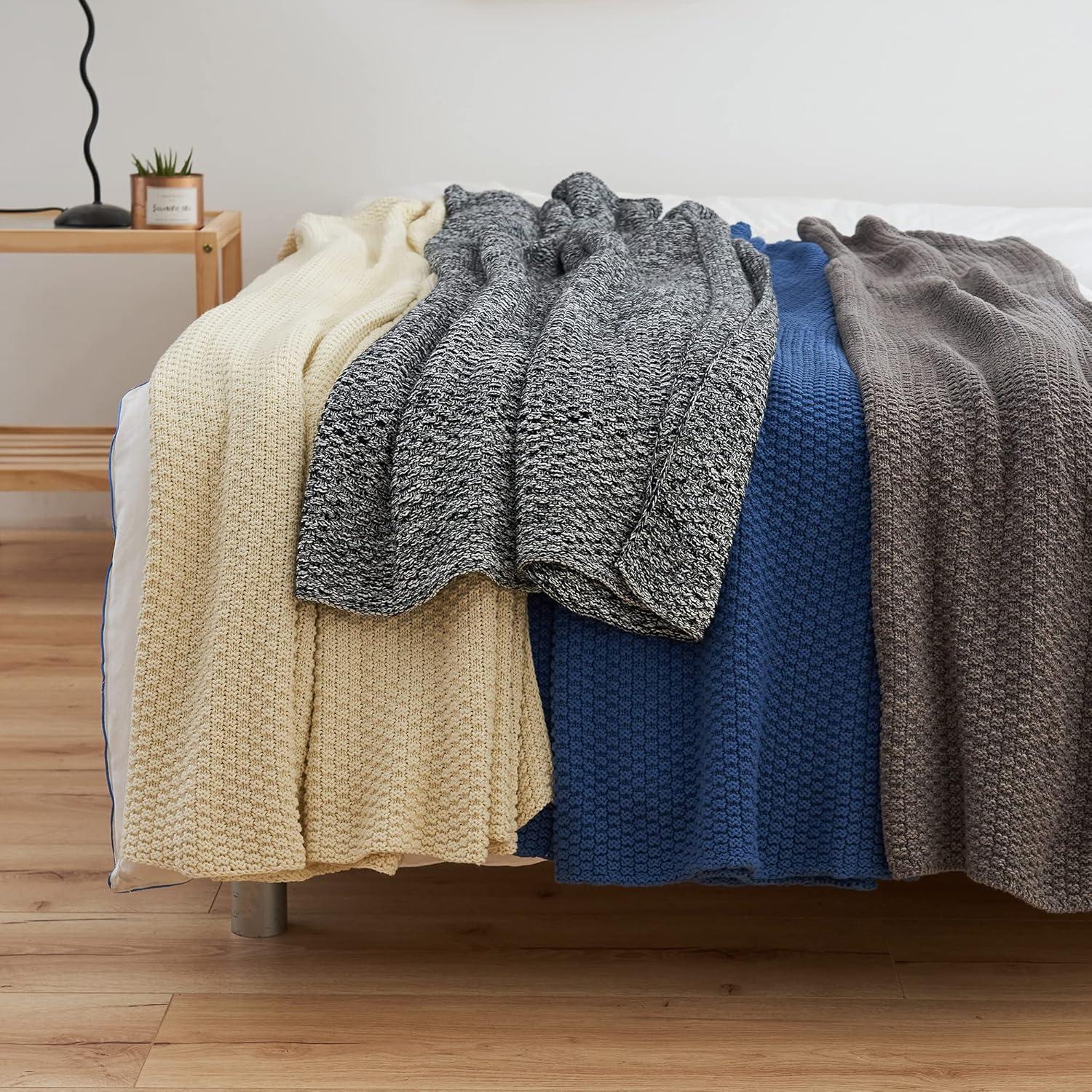 Manta de punto negra Longhui 129x160 cm 100% algodón