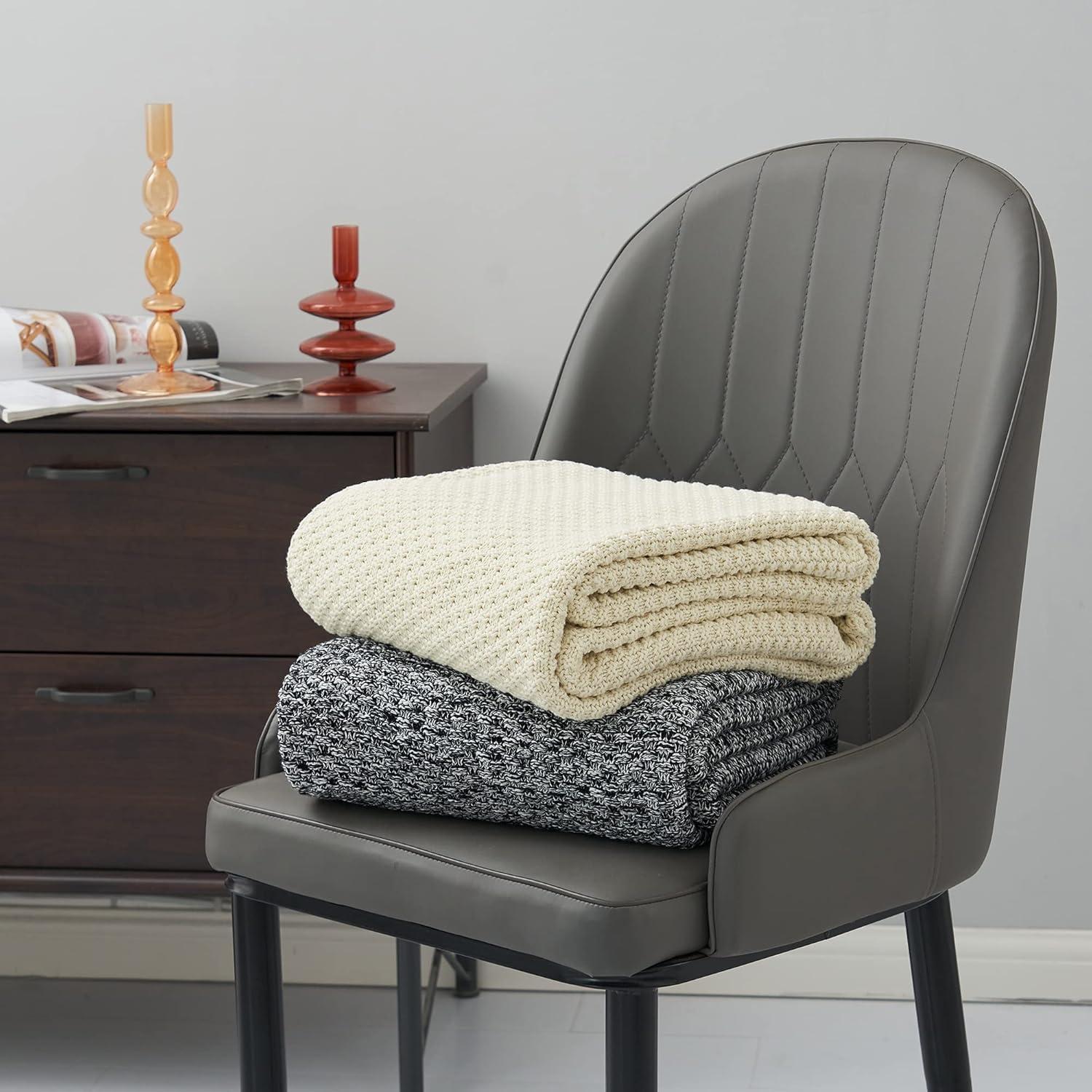 Manta de punto negra Longhui 129x160 cm 100% algodón