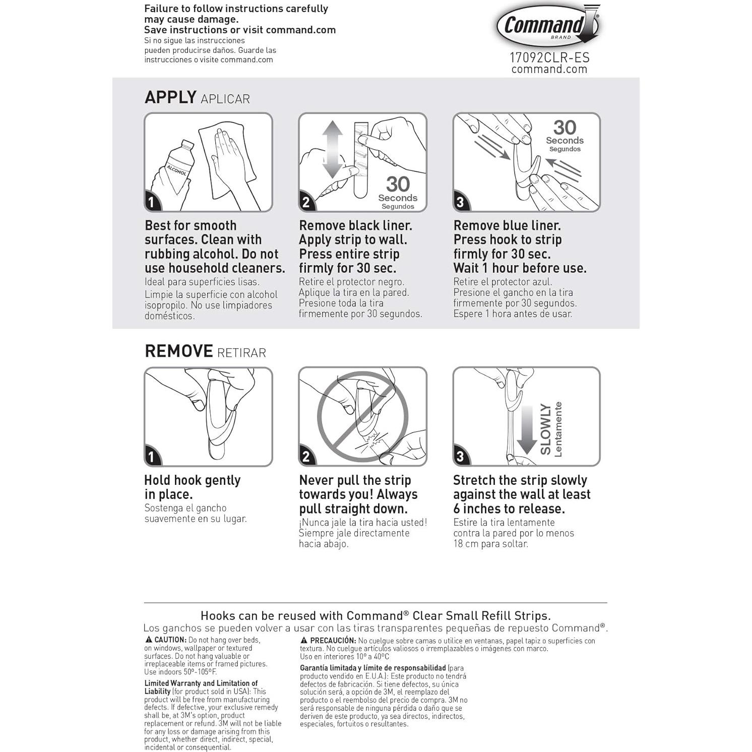 Ganchos Transparentes Command 12 Piezas 0.45 kg
