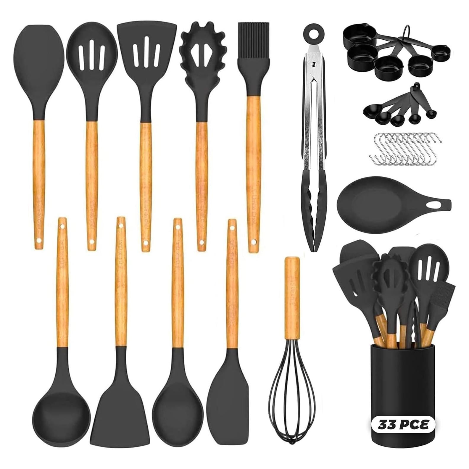Juego de Utensilios de Cocina de Silicona JOFULBOND 33 pzas