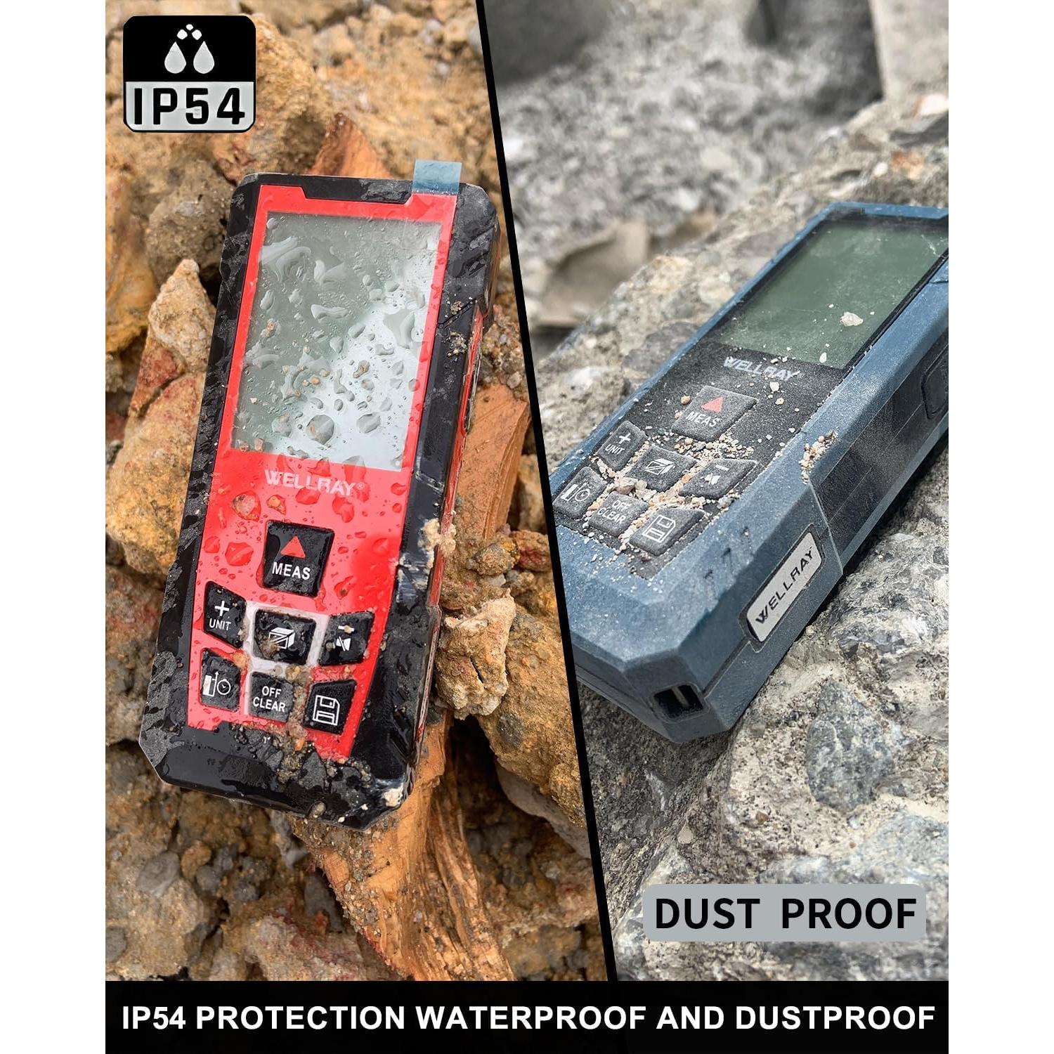 Medidor de Distancia Láser WELLRAY 150m con Sensor de Ángulo