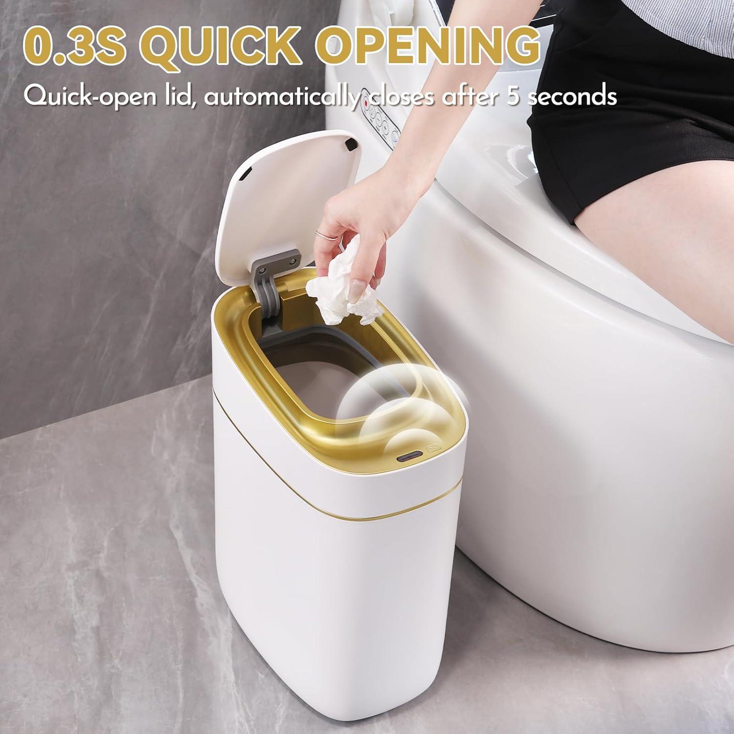 Papelera Automática ELPHECO 9L con Sensor Dorado IPX5