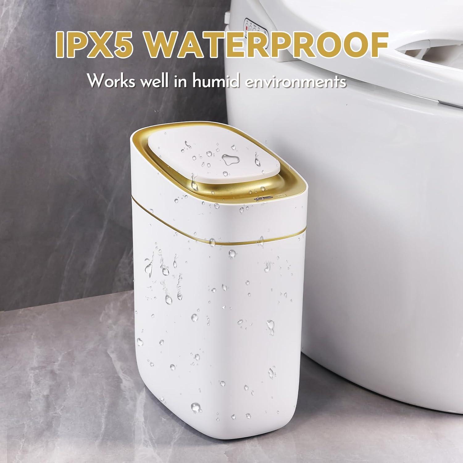 Papelera Automática ELPHECO 9L con Sensor Dorado IPX5