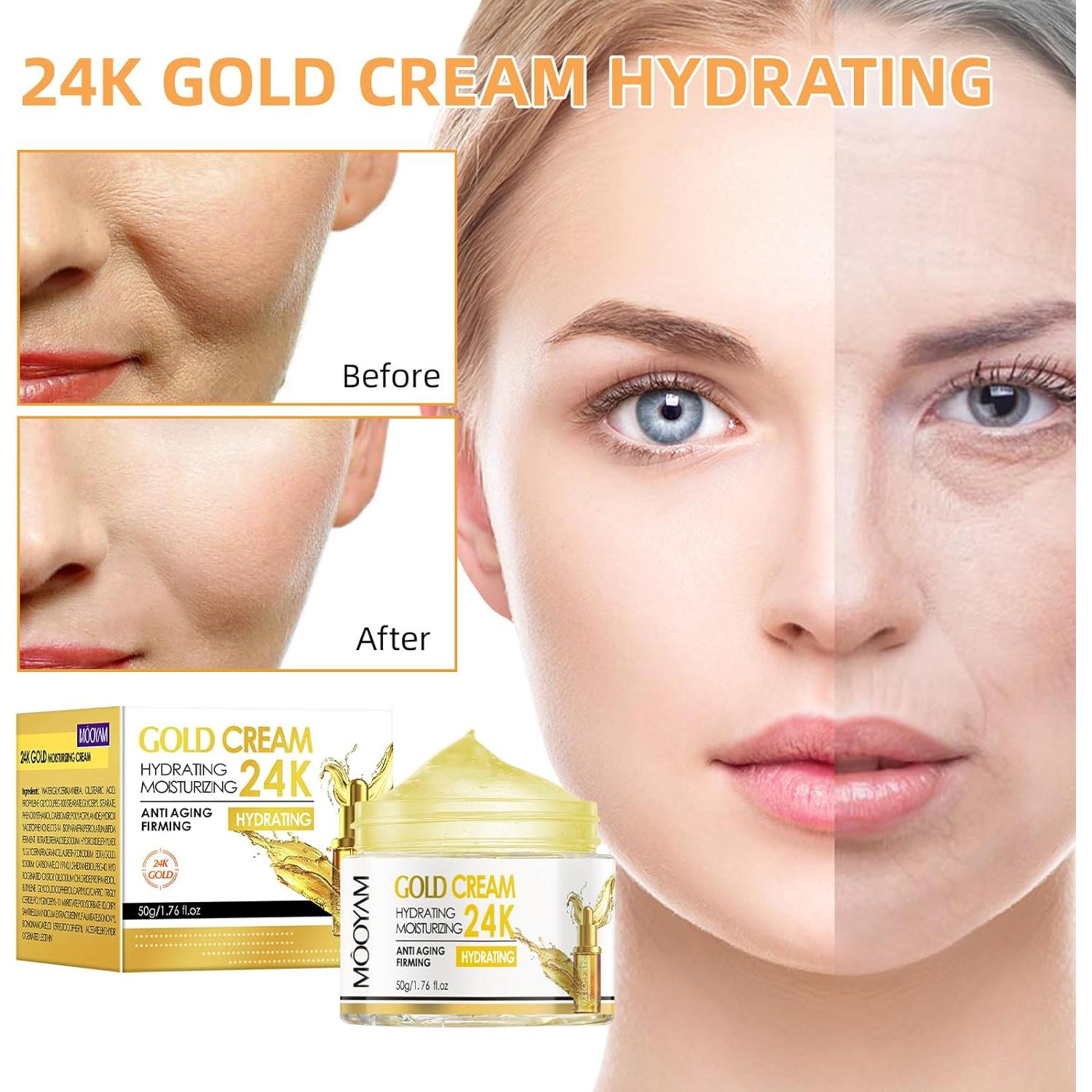 Crema Hidratante Facial GUOYAOLIFU Oro 24k 48g - Todo Tipo de Piel