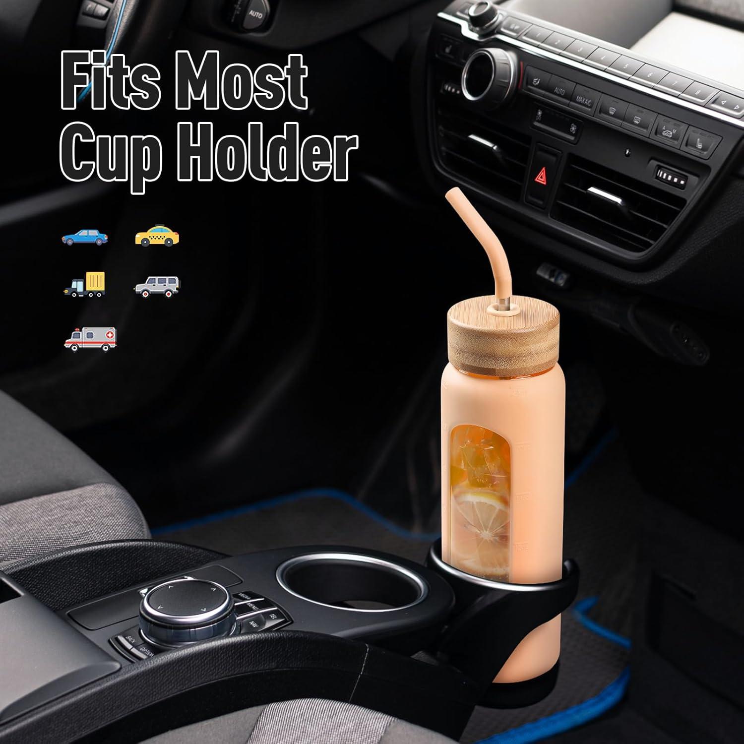 Botella de Agua de Vidrio 24oz NOLOGLAZIC con 2 Tapas y Pajilla