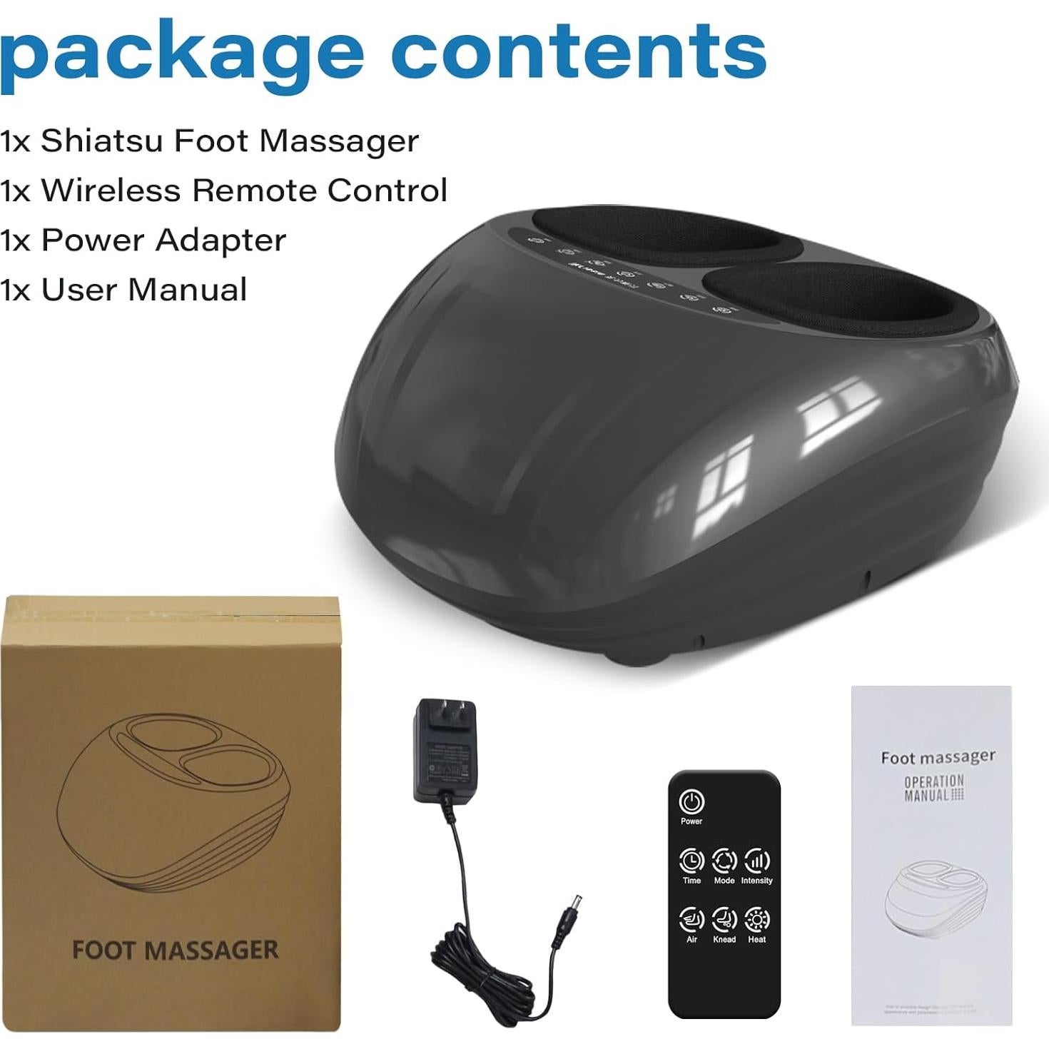 Masajeador de pies Shiatsu WERTYI con calor y control remoto