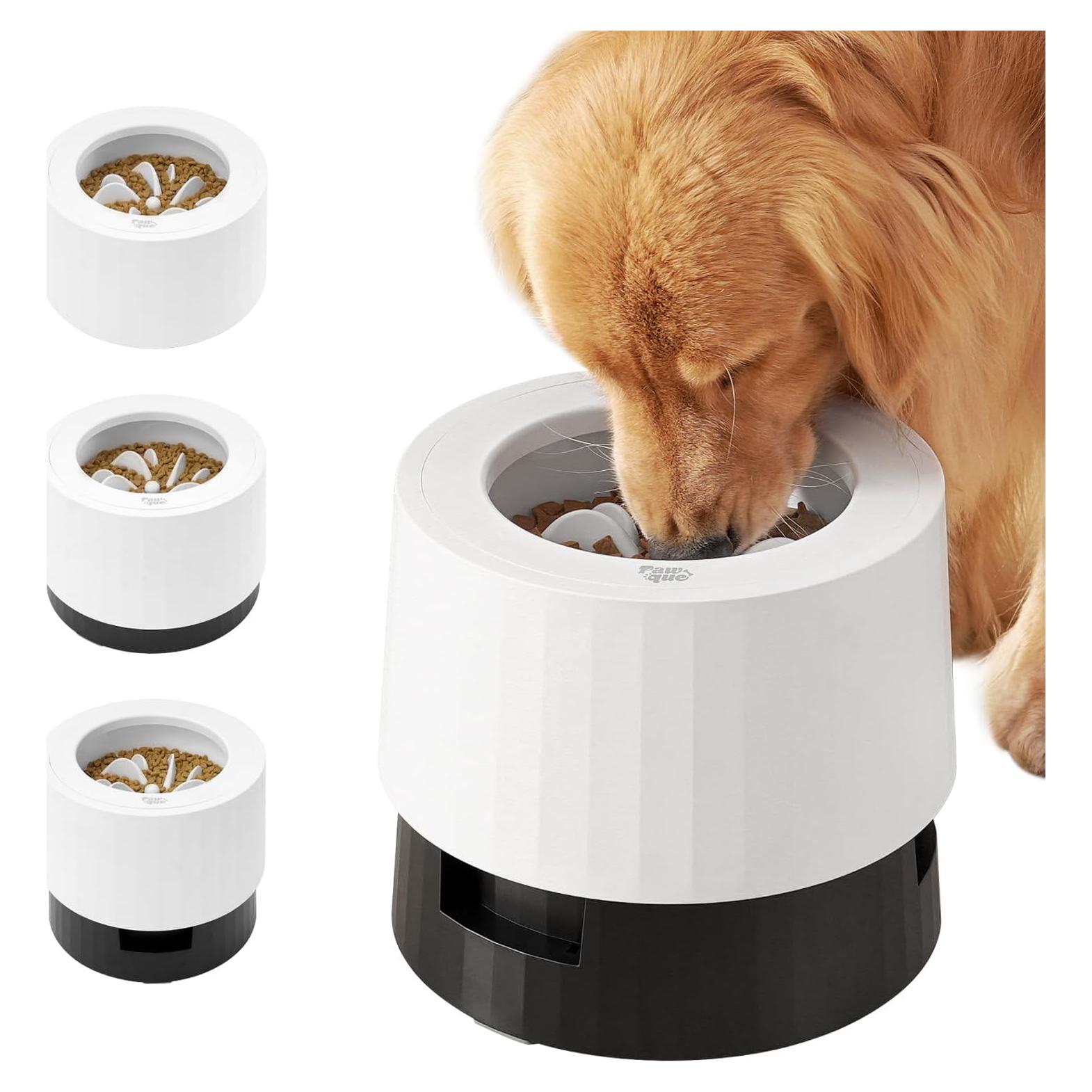 Tazón Elevado Pawque para Perros 60oz, Alimentación Lenta Ajustable