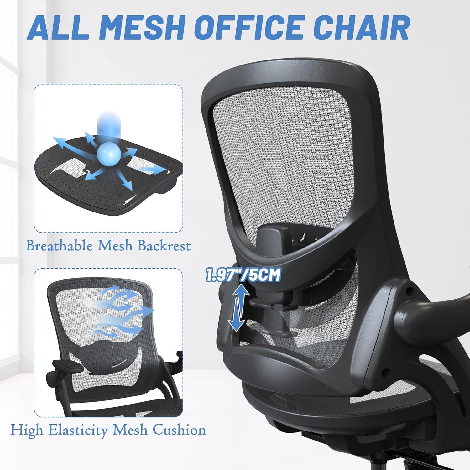 Silla de Oficina Ergonómica KIZECK con Soporte Lumbar Ajustable