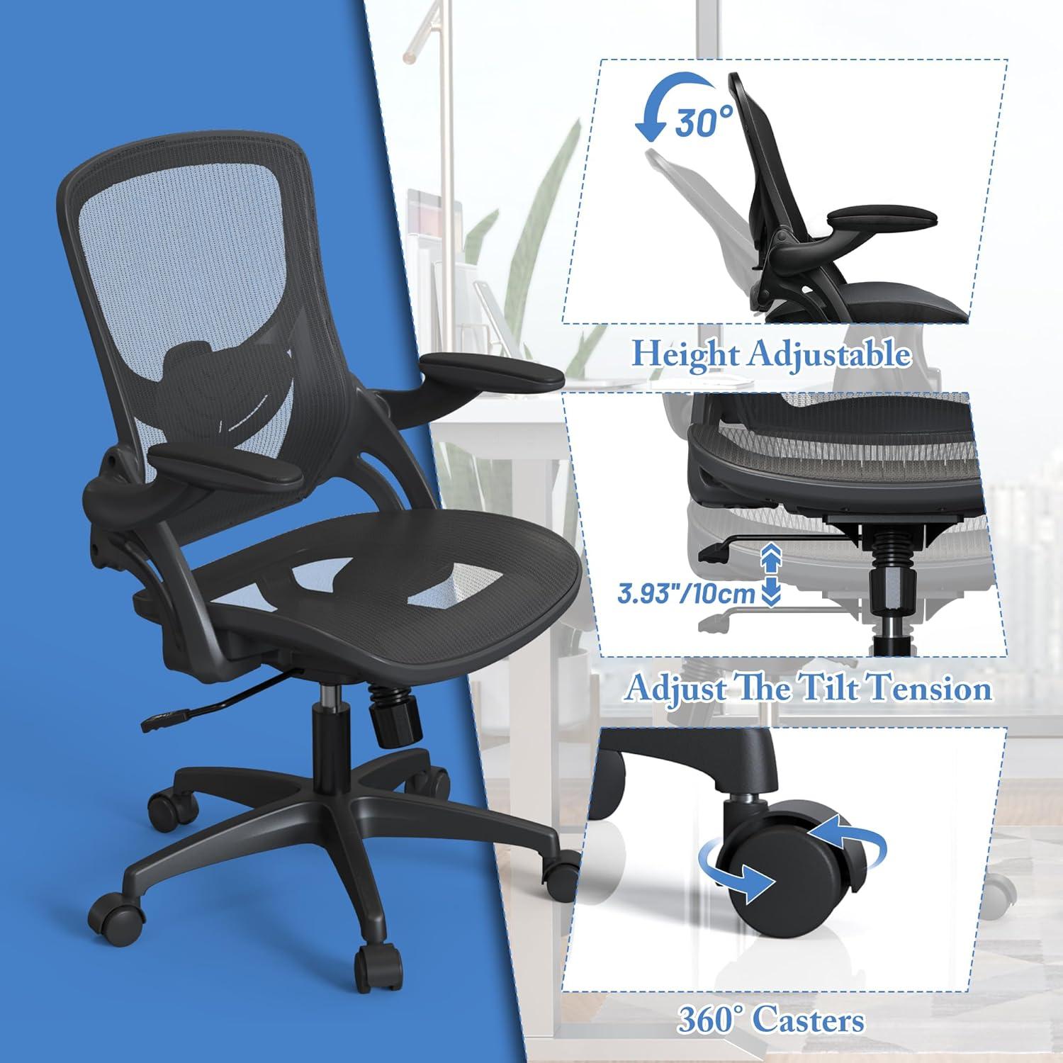 Silla de Oficina Ergonómica KIZECK con Soporte Lumbar Ajustable