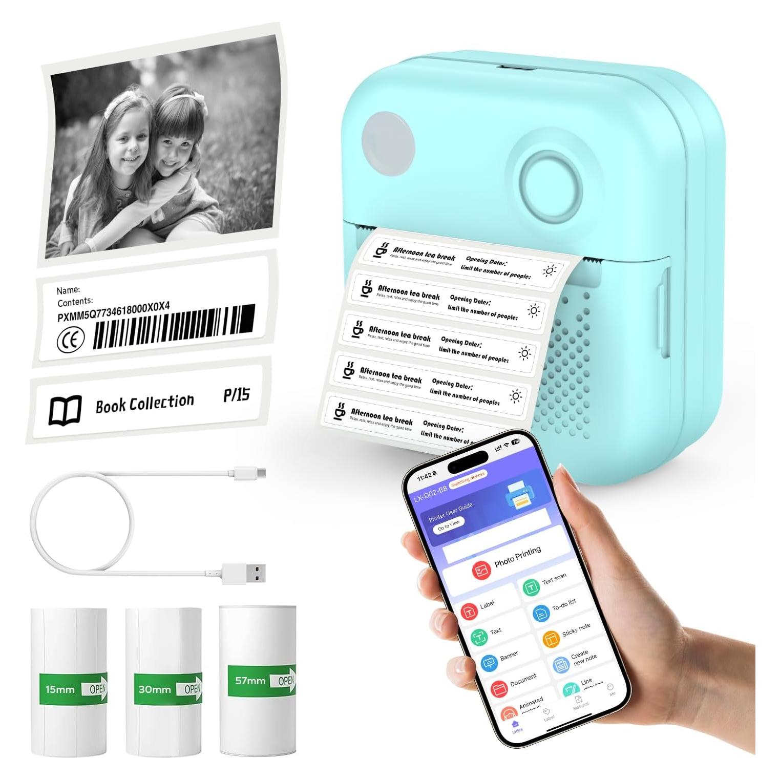 Impresora de Etiquetas MoKo Mini Bluetooth 203 DPI Azul