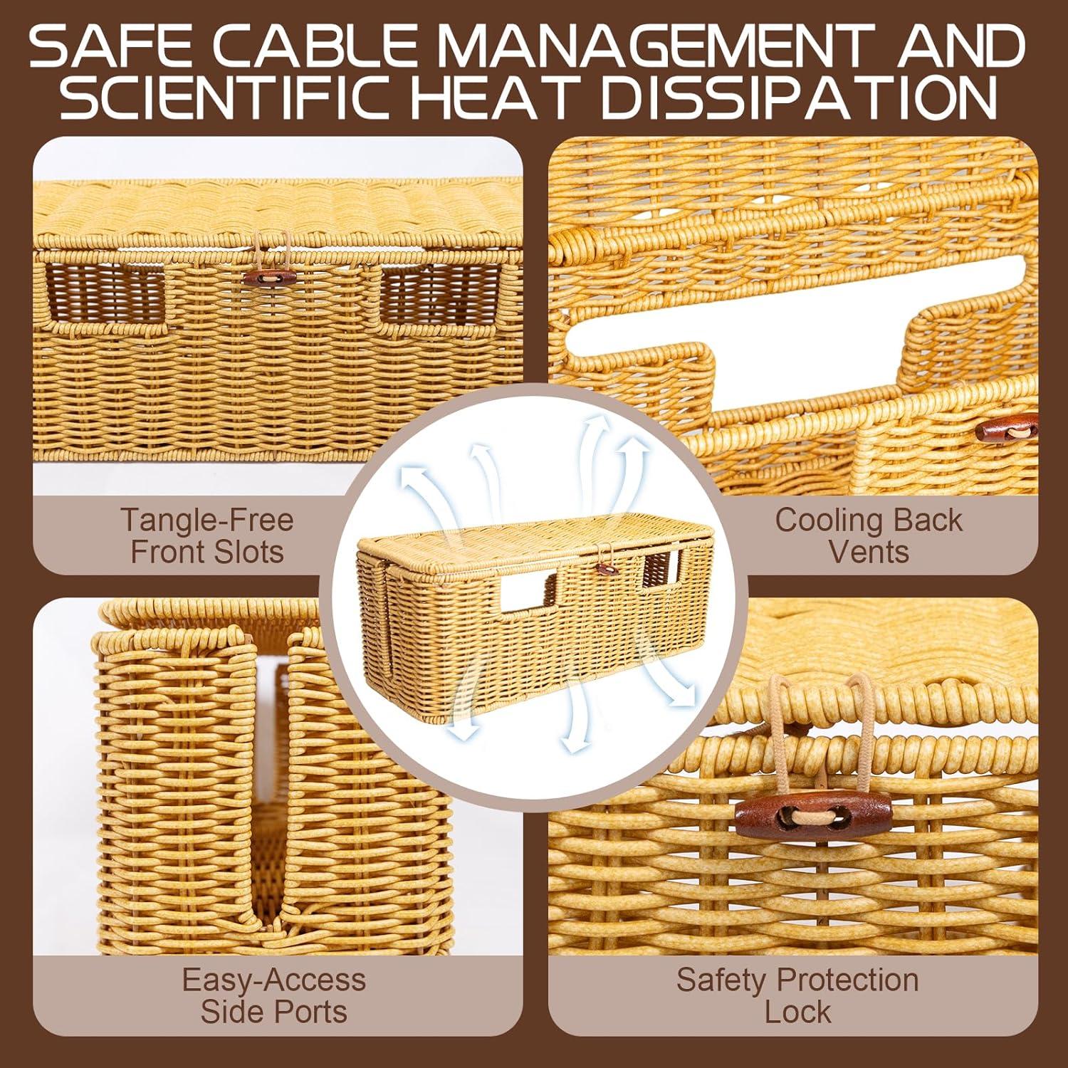 Caja de Gestión de Cables SeekElegant 40.96x13.97cm Natural