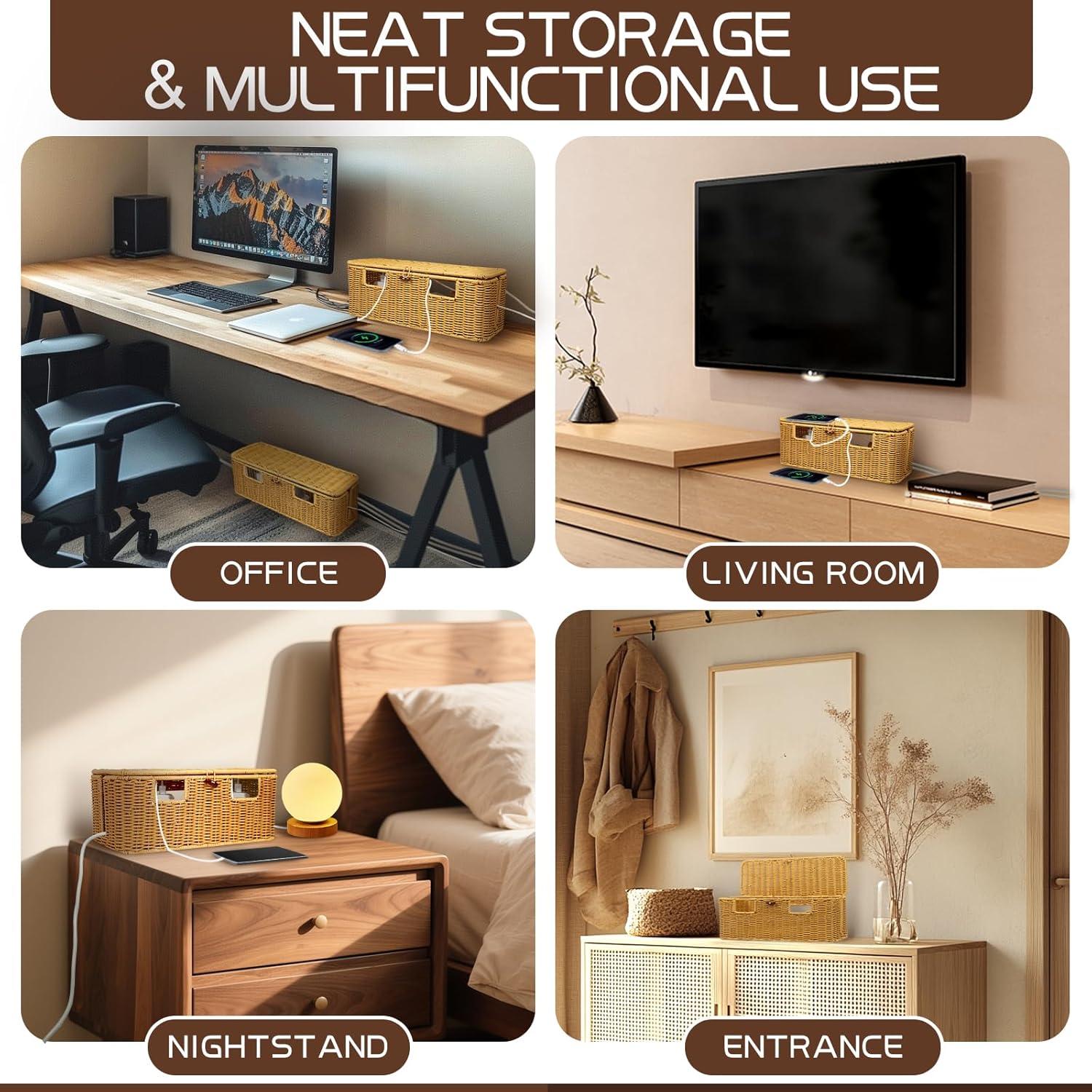 Caja de Gestión de Cables SeekElegant 40.96x13.97cm Natural