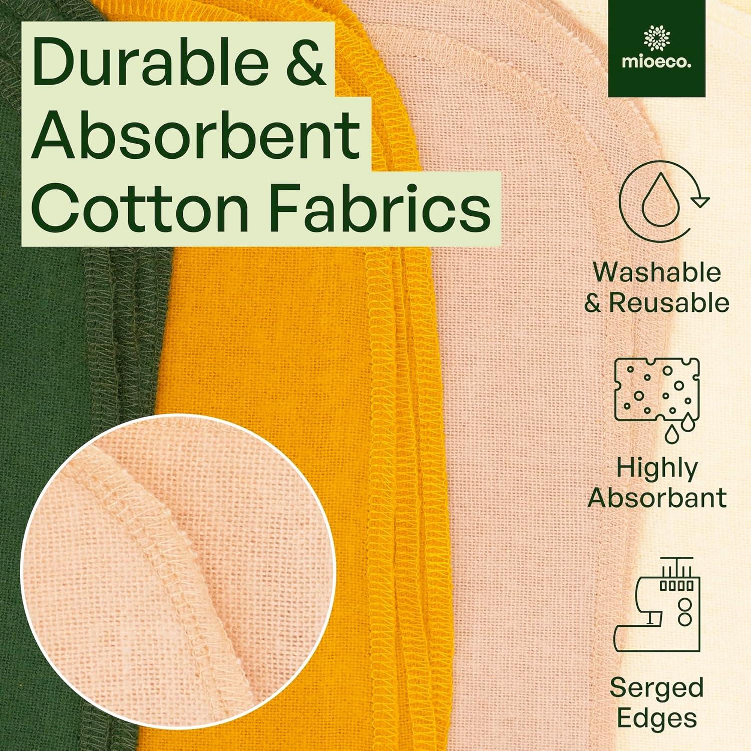 Toallas de Papel Reutilizables mioeco 24 Unidades Algodón Orgánico