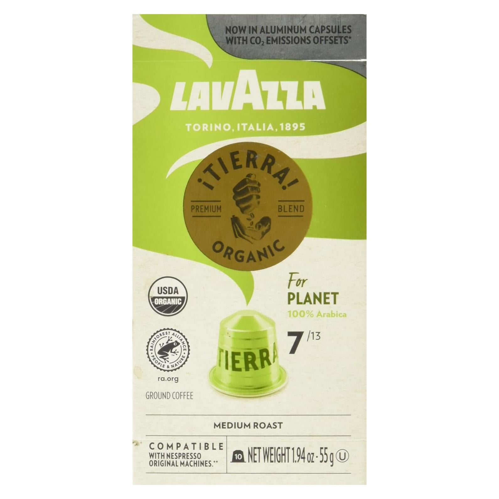 Cápsulas de Café Lavazza Tierra Orgánico 100% Arábica 10 Unidades