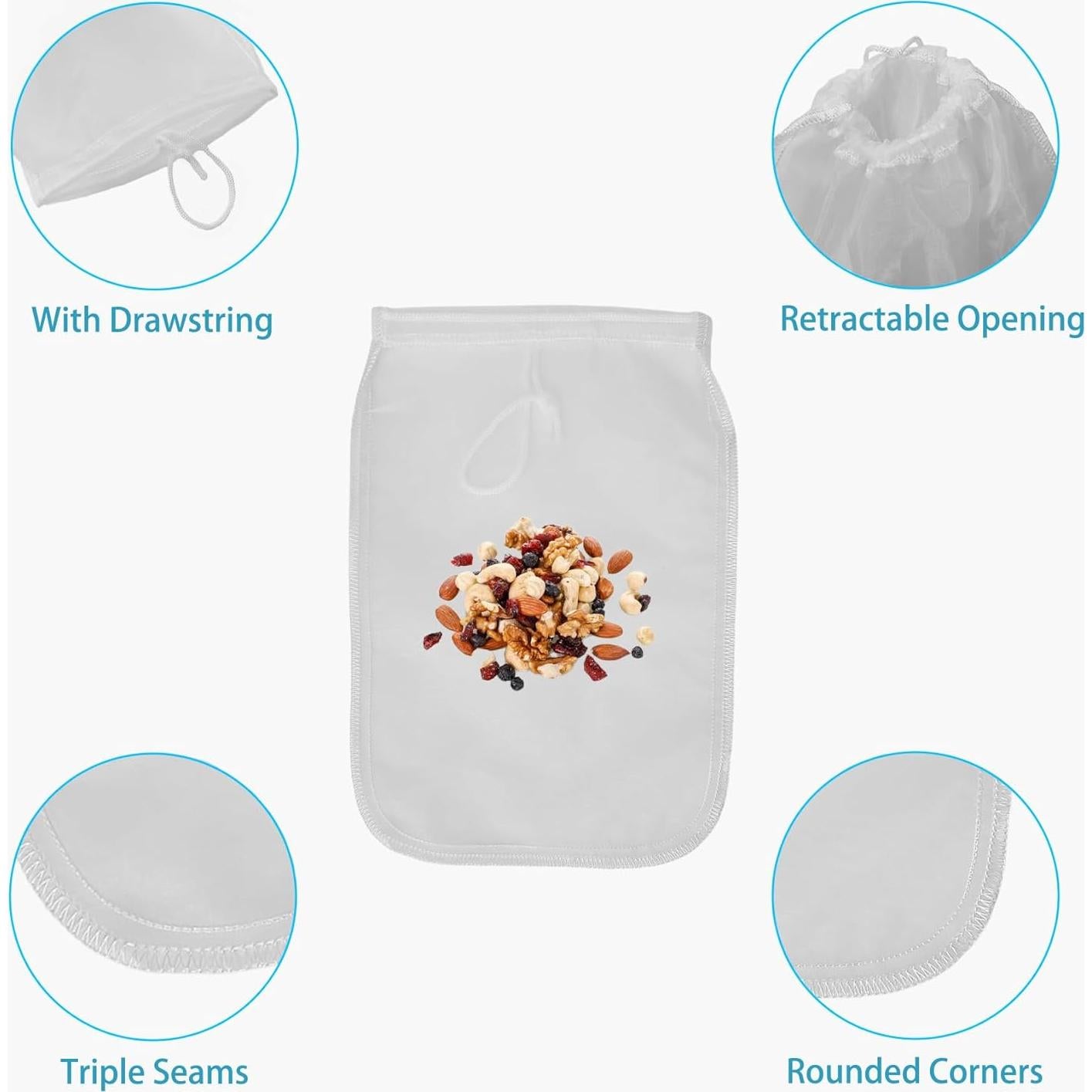 Paquete de 2 Bolsas Reutilizables de Nylon DAOGUAUNG 19.8x30 cm