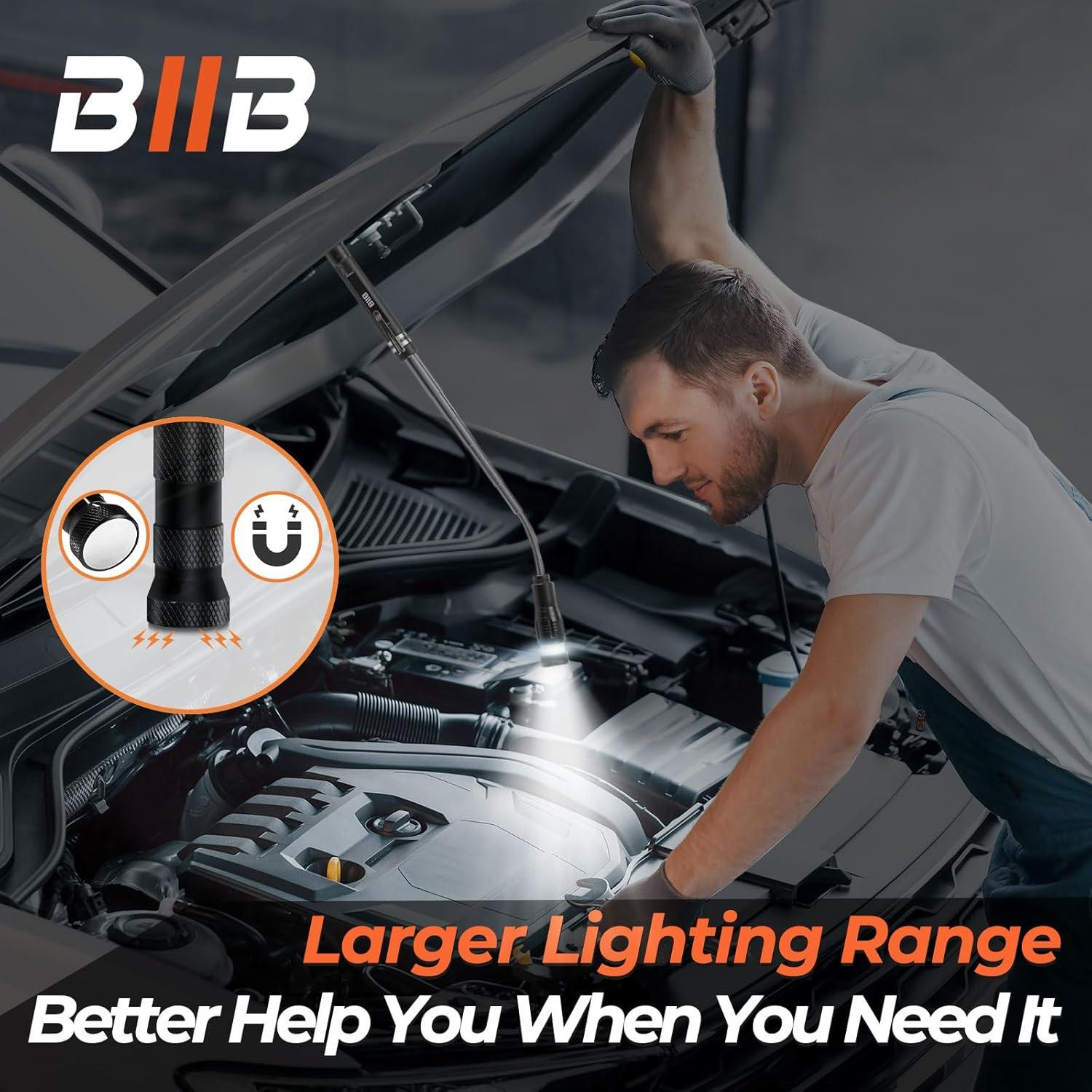 Herramienta de Recogida Magnética BIIB con Linterna LED 18.8 cm