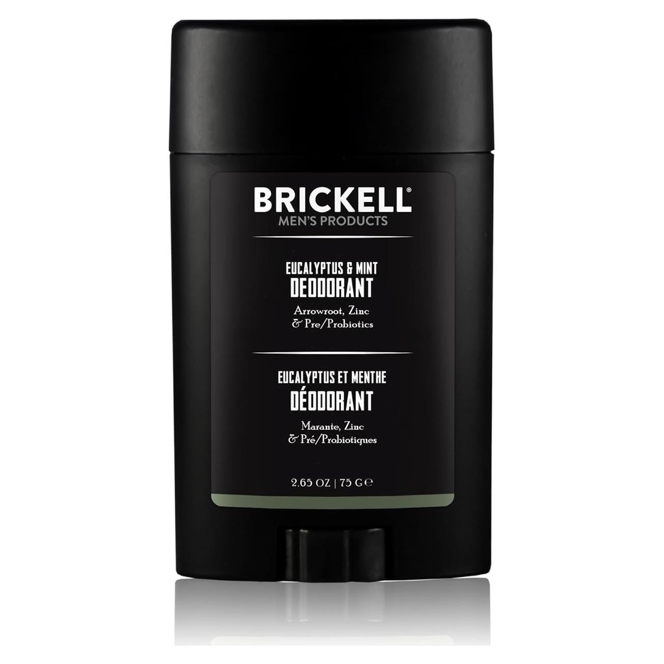 Desodorante Natural Brickell para Hombres 75g Eucalipto y Menta
