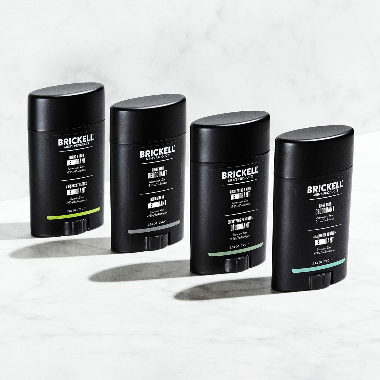 Desodorante Natural Brickell para Hombres 75g Eucalipto y Menta